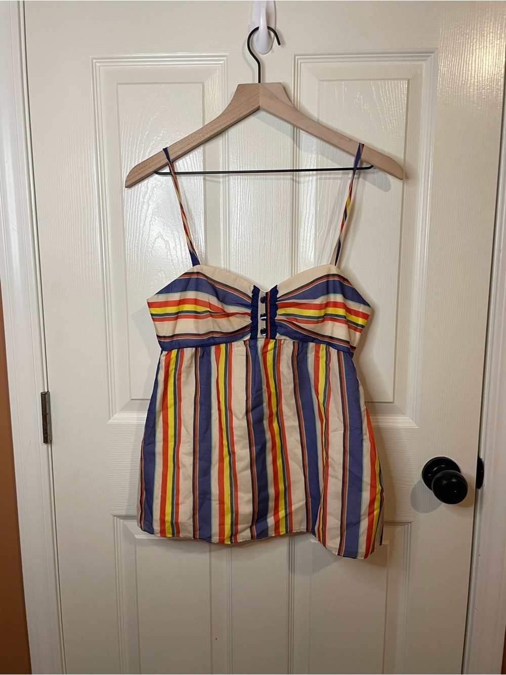 Liquid Striped Vintage Retro 70s Babydoll Tank Top Size 6